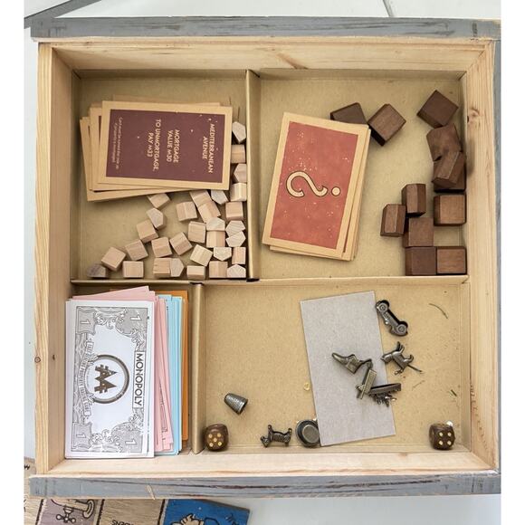 Monopoly Rustic Wood Series Wooden Board Game Classic Game Limited - Picture 4 of 10